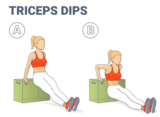 illustration des trempettes des triceps