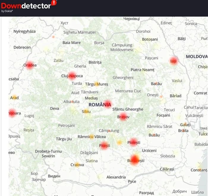 Le portail Downdetector montre que Whatsapp ne fonctionne pas non plus en Roumanie.  Photo : capture Web