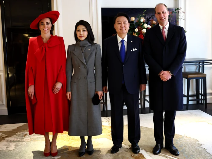 Kate Middleton et le prince William avec le président et la première dame de Corée du Sud