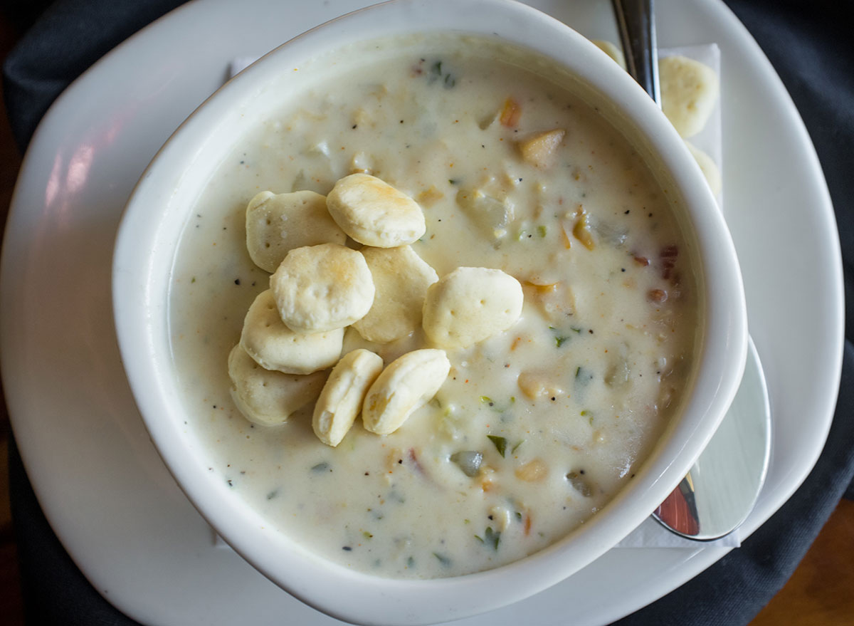 bol de soupe de chaudrée de palourdes de la Nouvelle-Angleterre