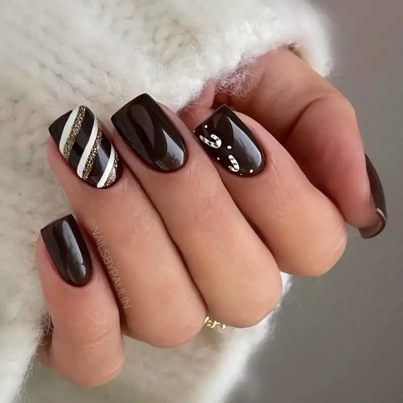 Ongles noirs élégants pour Noël : 20 idées de manucure anti-âge variées qui vont avec tout