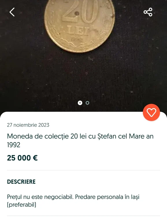 Pièce en vente sur OLX 